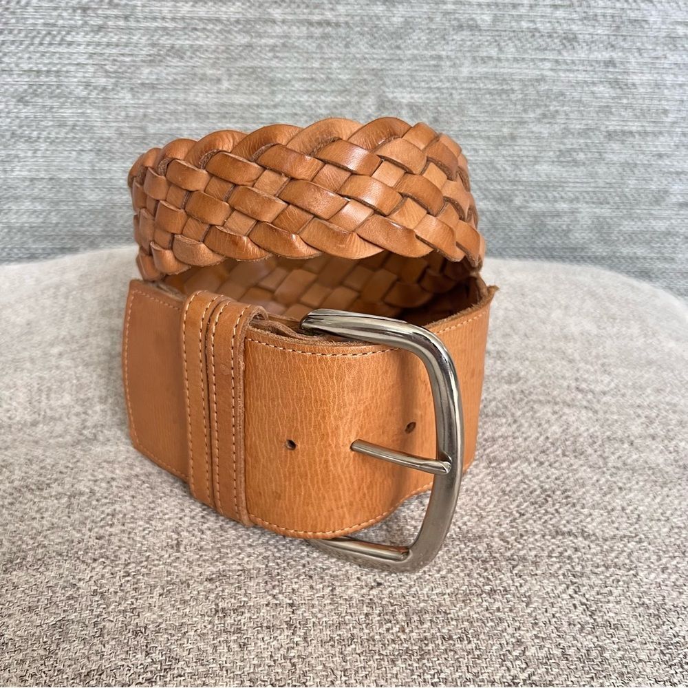 Joan & David Calfskin Braided Woven Belt